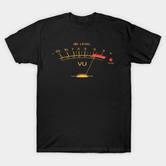 Volume VU Meter Vintage Audio Engineer Recording Studio Gear Head Musician Guitar Shirt T-Shirt by blueversion